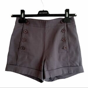 ARITZIA High Waisted Cotton Sailor Shorts Cuff Grey 0